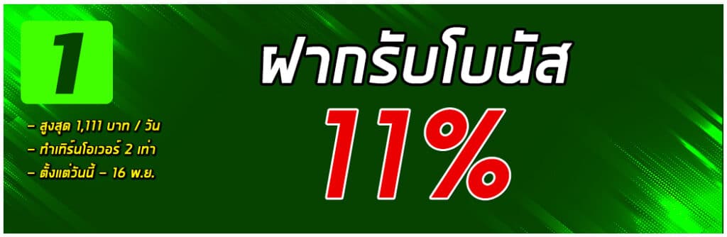 11-11 โบนัส 11%